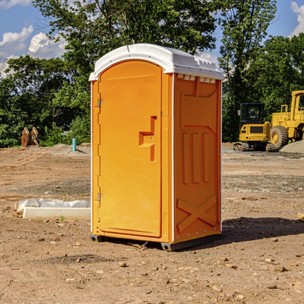 how often are the portable restrooms cleaned and serviced during a rental period in Tie Siding WY